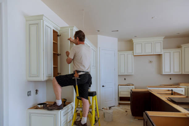 Kitchen island installation in Louisville by JMT Kitchen Cabinet